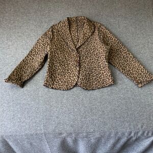 Beluva San Francisco Leopard Print Lagenlook Blazer Womens XL Extra Large